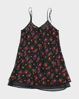 Vintage 90s Versailles Sheer Floral Slip Dress - M
