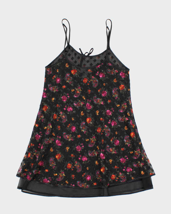 Vintage 90s Versailles Sheer Floral Slip Dress - M