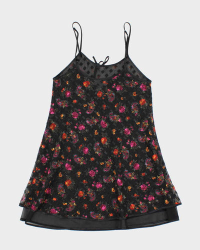 Vintage 90s Versailles Sheer Floral Slip Dress - M
