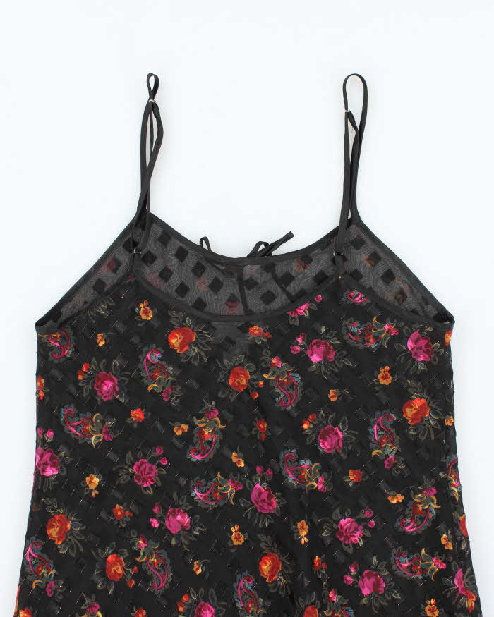 Vintage 90s Versailles Sheer Floral Slip Dress - M