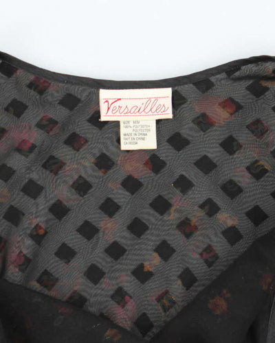 Vintage 90s Versailles Sheer Floral Slip Dress - M