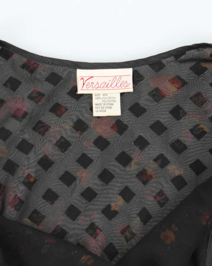 Vintage 90s Versailles Sheer Floral Slip Dress - M