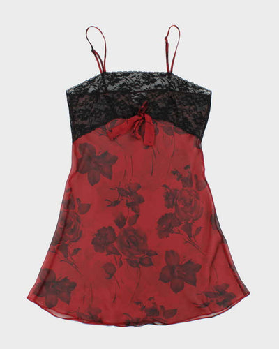 Vintage 90s 00s Lavie En Rose Mesh Slip Dress - M