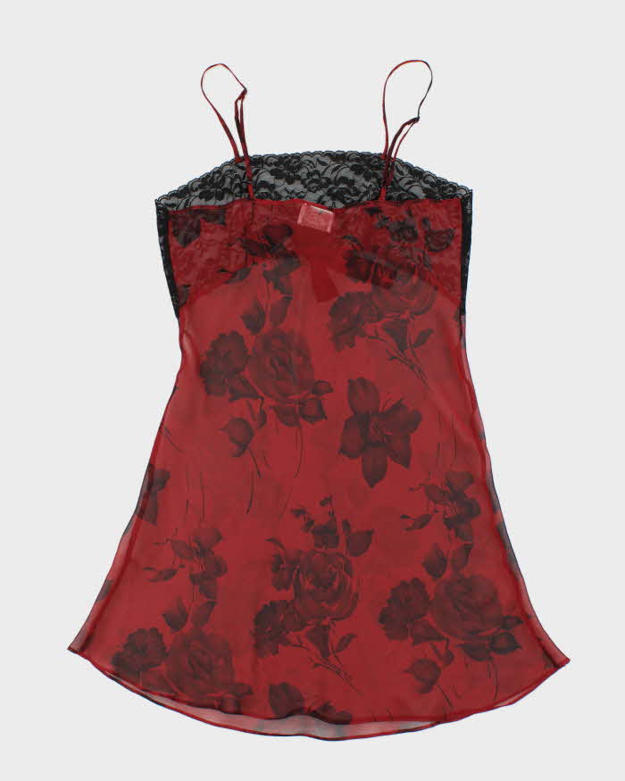 Vintage 90s 00s Lavie En Rose Mesh Slip Dress - M
