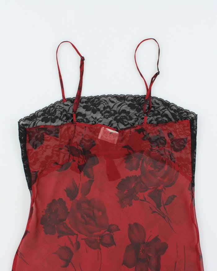 Vintage 90s 00s Lavie En Rose Mesh Slip Dress - M