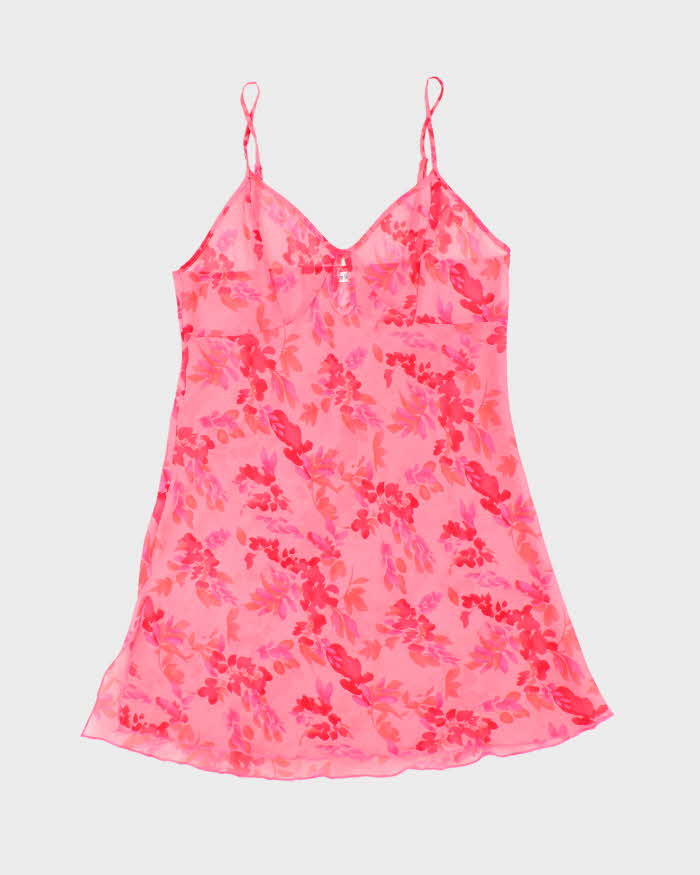 Vintage Y2k 00s La Vie En Rose Mesh Slip Dress - M
