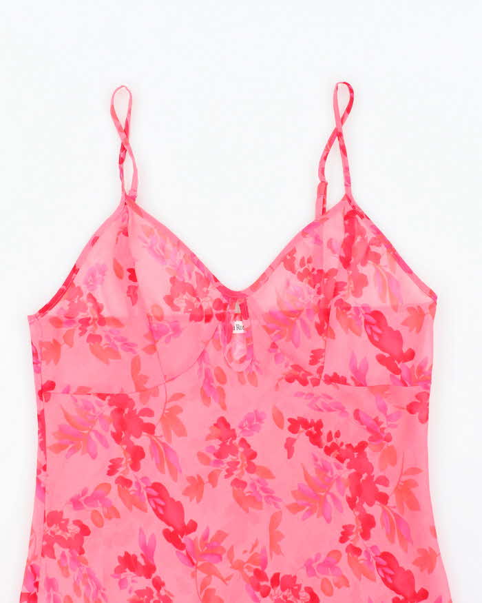Vintage Y2k 00s La Vie En Rose Mesh Slip Dress - M