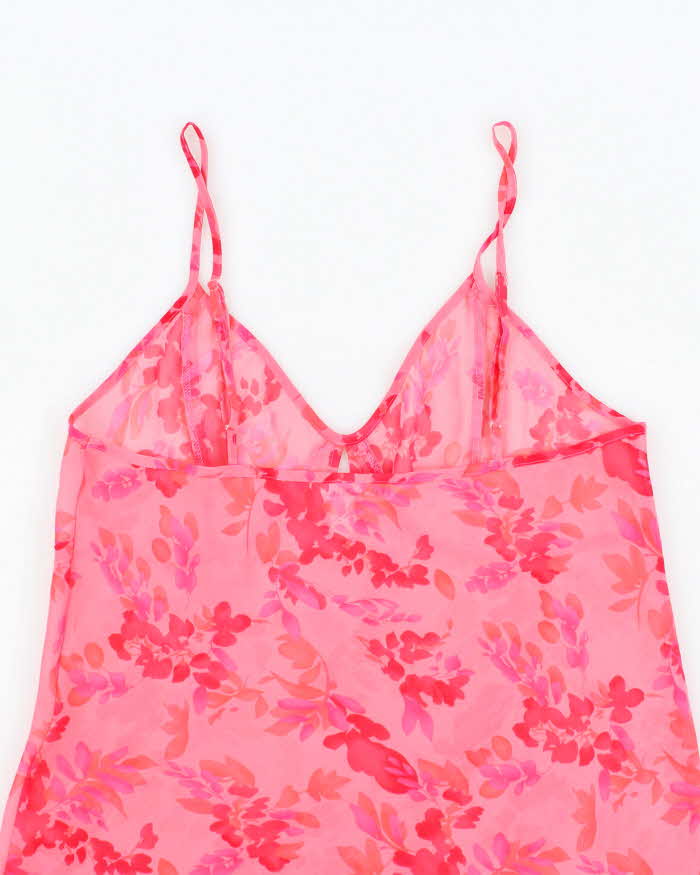 Vintage Y2k 00s La Vie En Rose Mesh Slip Dress - M