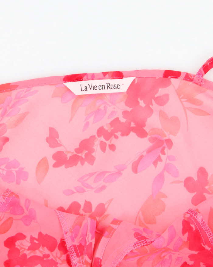 Vintage Y2k 00s La Vie En Rose Mesh Slip Dress - M