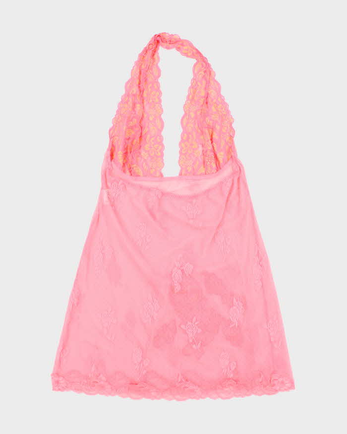 Vintage Y2k 00s Fredricks Lace Mesh Slip Dress - M
