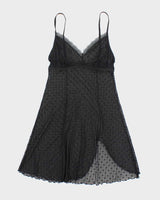Vintage Y2k 00s Arianne Polka Dot Mesh Slip Dress - S