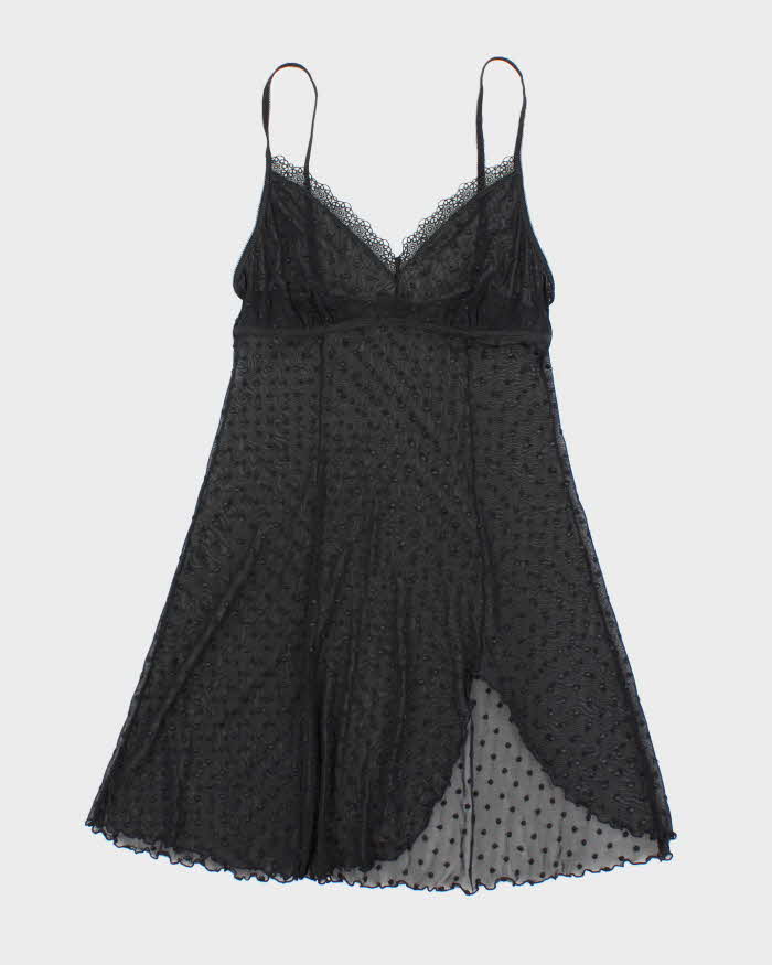 Vintage Y2k 00s Arianne Polka Dot Mesh Slip Dress - S