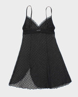 Vintage Y2k 00s Arianne Polka Dot Mesh Slip Dress - S