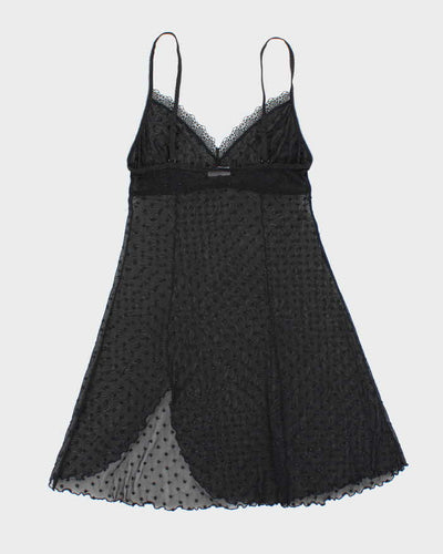 Vintage Y2k 00s Arianne Polka Dot Mesh Slip Dress - S