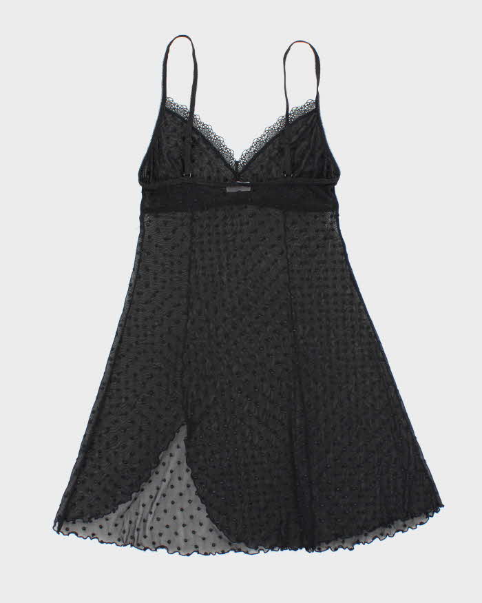 Vintage Y2k 00s Arianne Polka Dot Mesh Slip Dress - S