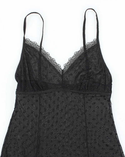 Vintage Y2k 00s Arianne Polka Dot Mesh Slip Dress - S