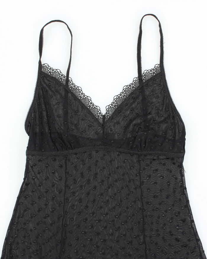 Vintage Y2k 00s Arianne Polka Dot Mesh Slip Dress - S