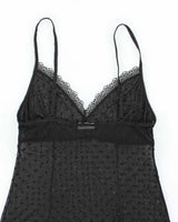 Vintage Y2k 00s Arianne Polka Dot Mesh Slip Dress - S