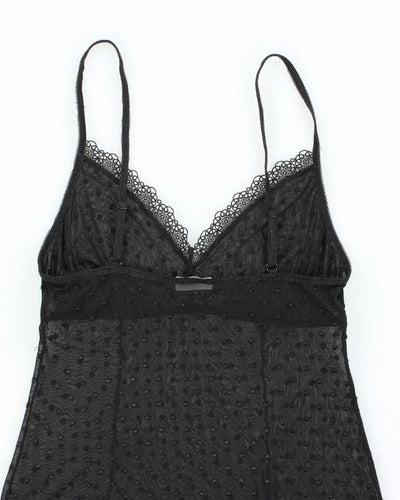 Vintage Y2k 00s Arianne Polka Dot Mesh Slip Dress - S