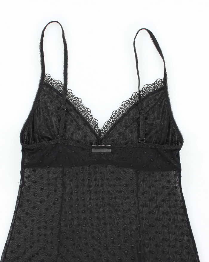 Vintage Y2k 00s Arianne Polka Dot Mesh Slip Dress - S