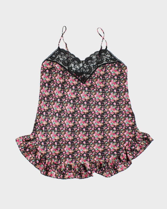 Vintage 90s French Maid Floral Slip Dress - M