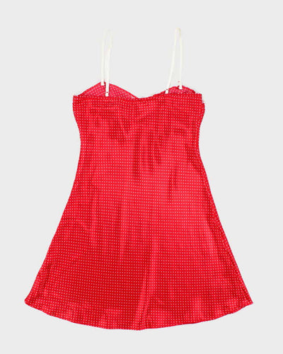 Vintage Y2k 00s La Vie En Rose Polka Dot Slip Dress - S