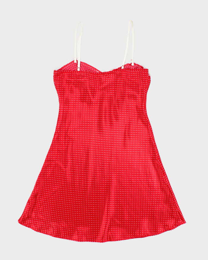 Vintage Y2k 00s La Vie En Rose Polka Dot Slip Dress - S