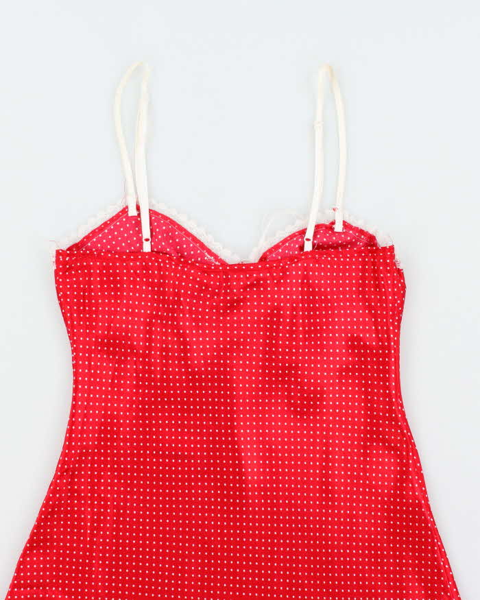 Vintage Y2k 00s La Vie En Rose Polka Dot Slip Dress - S