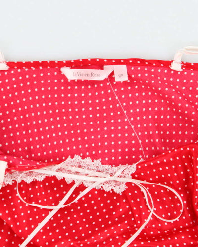 Vintage Y2k 00s La Vie En Rose Polka Dot Slip Dress - S