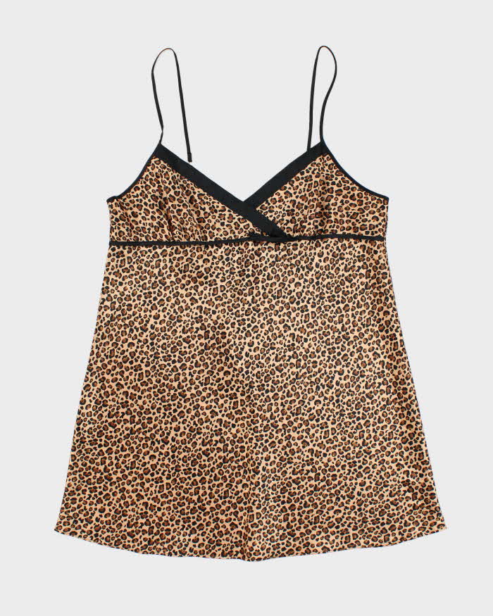 Vintage Y2k 00s Morgan Taylor Leopard Print Slip Dress - XL