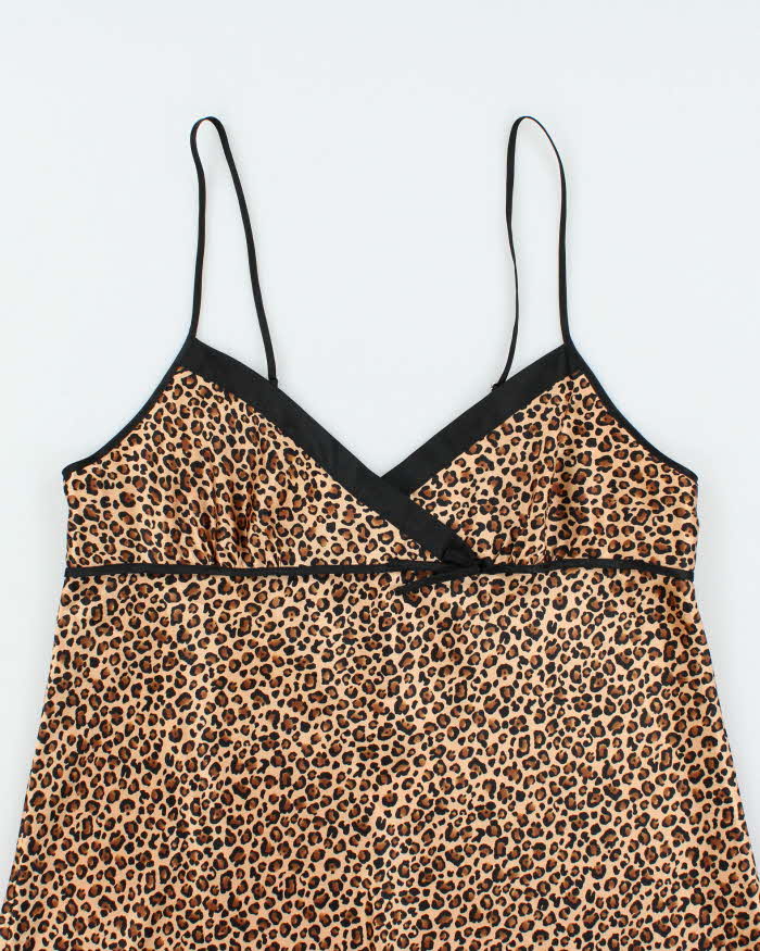 Vintage Y2k 00s Morgan Taylor Leopard Print Slip Dress - XL