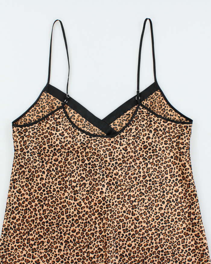 Vintage Y2k 00s Morgan Taylor Leopard Print Slip Dress - XL