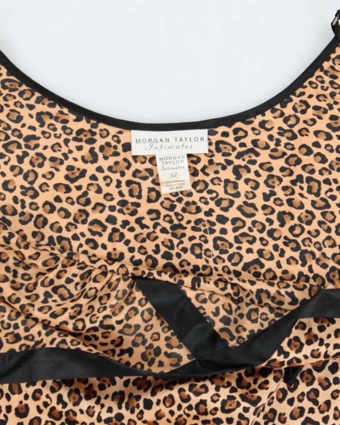 Vintage Y2k 00s Morgan Taylor Leopard Print Slip Dress - XL