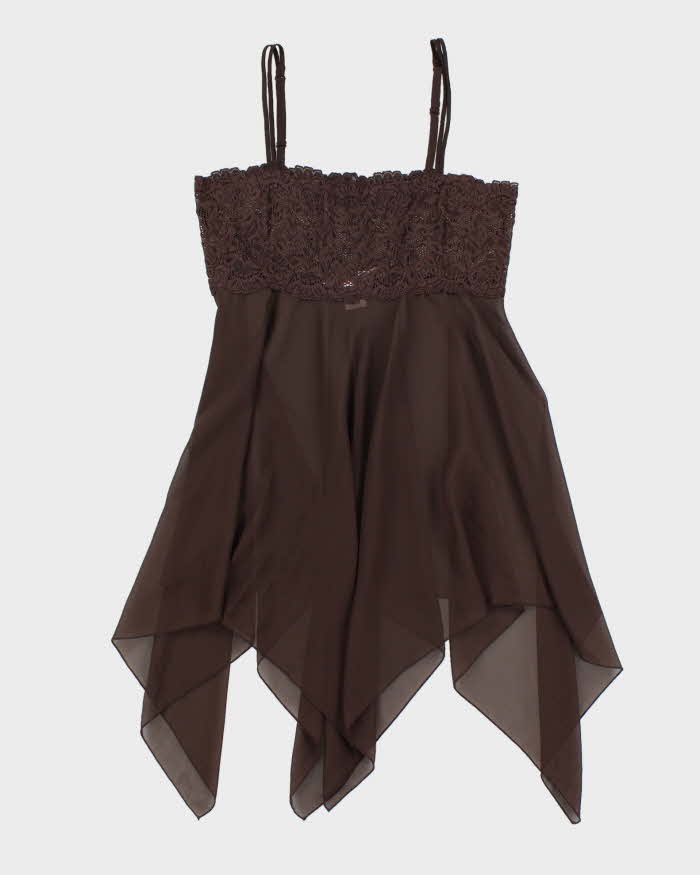 Vintage Y2k 00s La Vie En Rose Handkerchief Hem Slip Dress - M