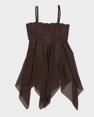Vintage Y2k 00s La Vie En Rose Handkerchief Hem Slip Dress - M