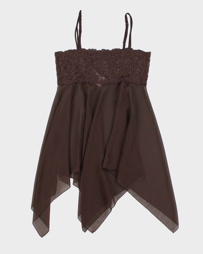 Vintage Y2k 00s La Vie En Rose Handkerchief Hem Slip Dress - M