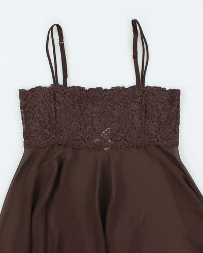 Vintage Y2k 00s La Vie En Rose Handkerchief Hem Slip Dress - M