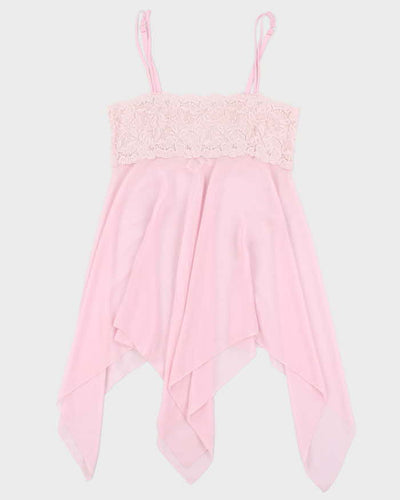 Vintage Y2k 00s La Vie En Rose Handkerchief Hem Slip Dress - M