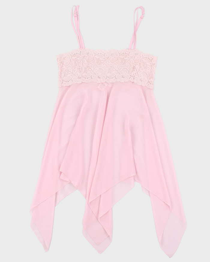 Vintage Y2k 00s La Vie En Rose Handkerchief Hem Slip Dress - M