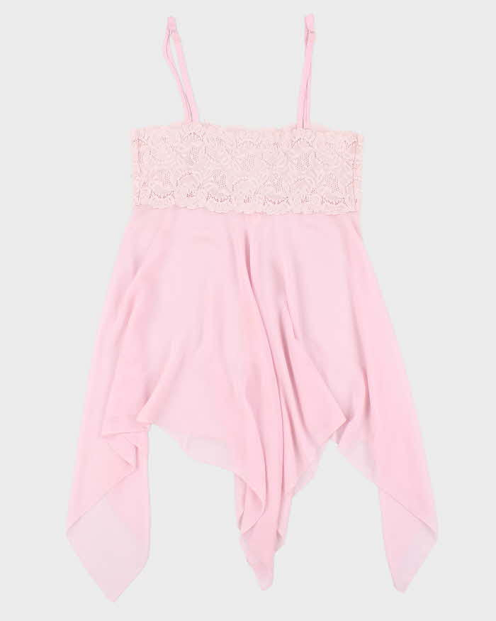 Vintage Y2k 00s La Vie En Rose Handkerchief Hem Slip Dress - M