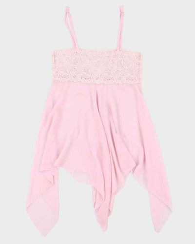 Vintage Y2k 00s La Vie En Rose Handkerchief Hem Slip Dress - M