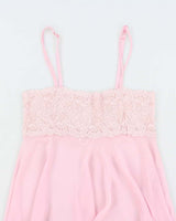 Vintage Y2k 00s La Vie En Rose Handkerchief Hem Slip Dress - M