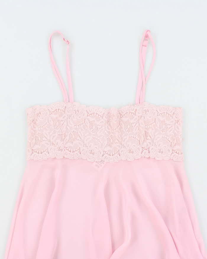Vintage Y2k 00s La Vie En Rose Handkerchief Hem Slip Dress - M