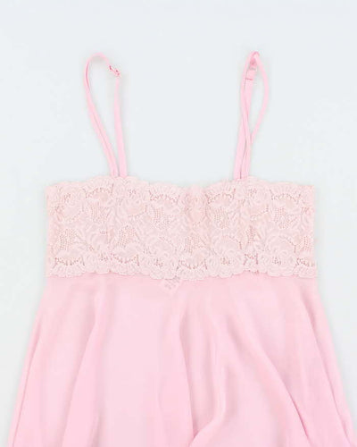 Vintage Y2k 00s La Vie En Rose Handkerchief Hem Slip Dress - M