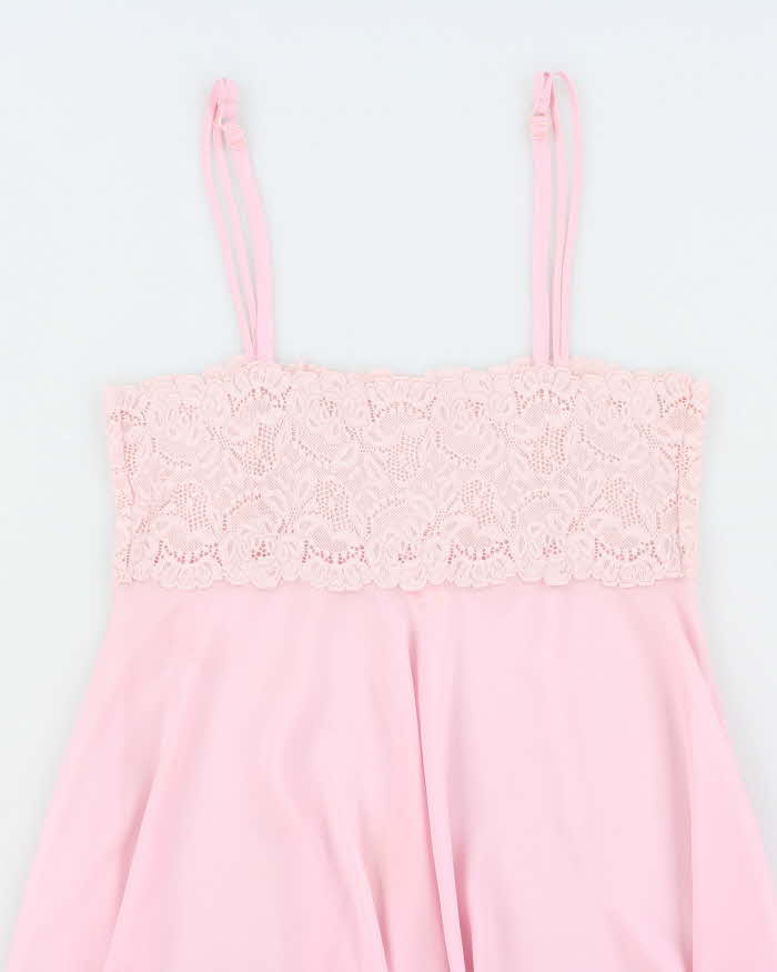 Vintage Y2k 00s La Vie En Rose Handkerchief Hem Slip Dress - M