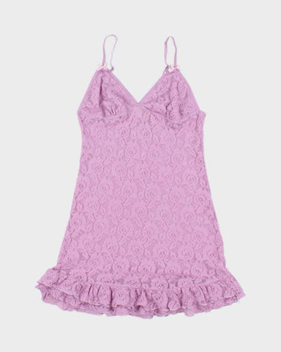 Vintage Y2k 00s La Vie En Rose Lace Slip Dress - S