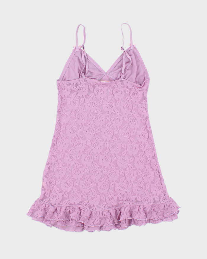 Vintage Y2k 00s La Vie En Rose Lace Slip Dress - S