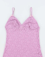 Vintage Y2k 00s La Vie En Rose Lace Slip Dress - S