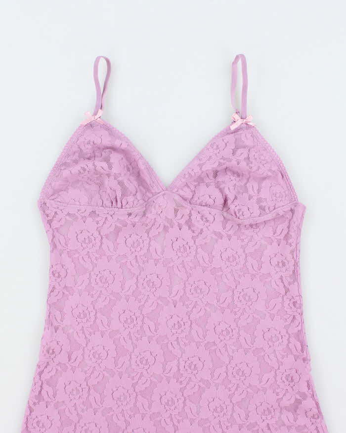 Vintage Y2k 00s La Vie En Rose Lace Slip Dress - S