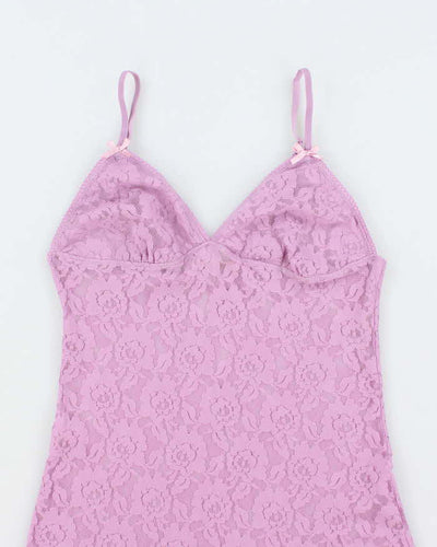 Vintage Y2k 00s La Vie En Rose Lace Slip Dress - S